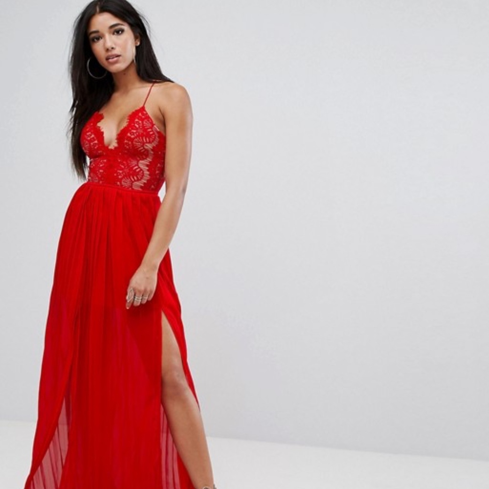 Rare London Plunge Double Side Split Maxi (US 6)